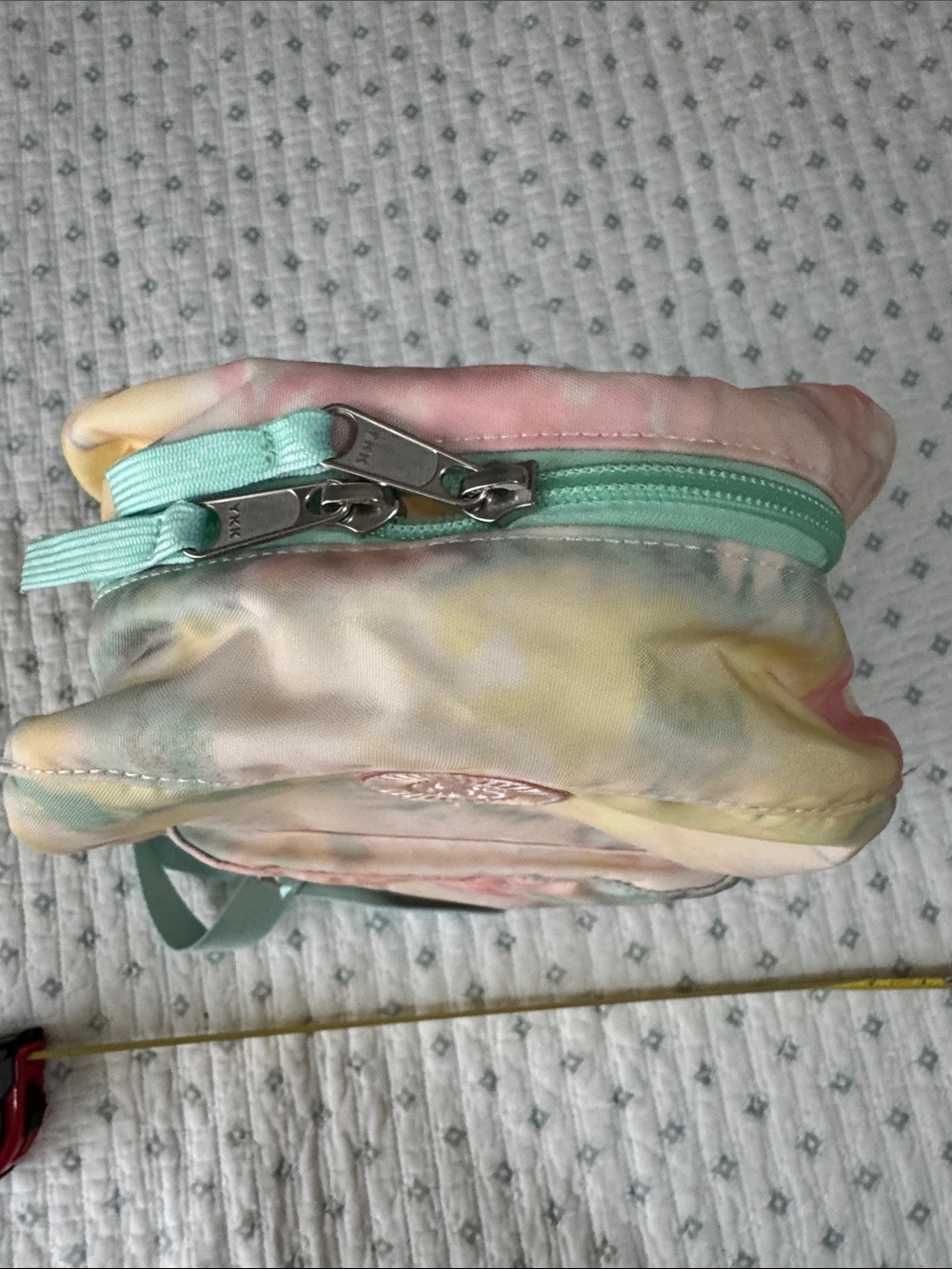 Pura Vida Pastel Tie-Dye mini Backpack in Yellow, Pink & Mint - Picture 6 of 7